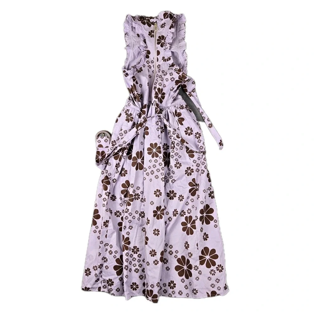 Kate Spade‎ Dress Womens 2 Lilac Floral Belted Purple Zip Up *READ